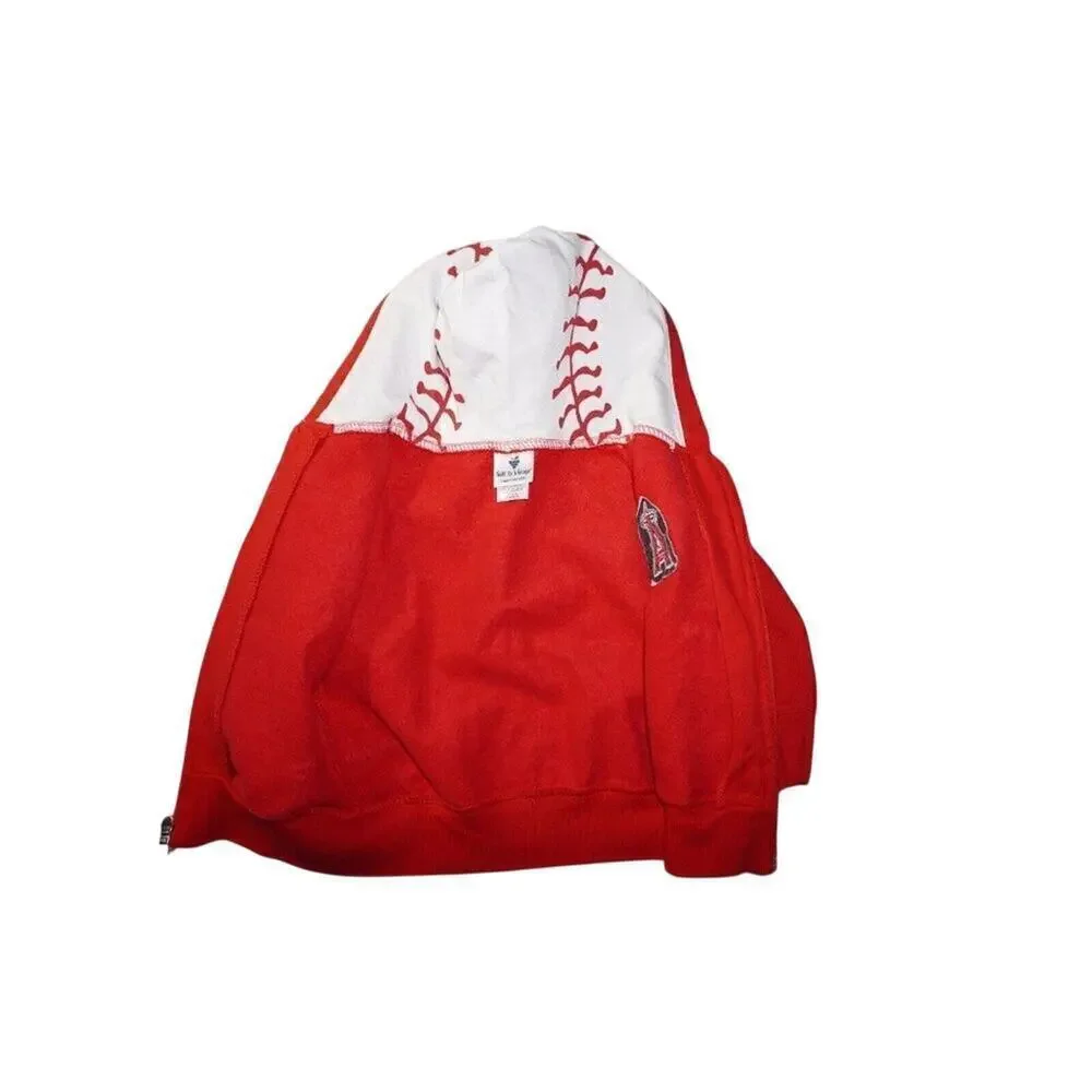 Los Angeles Angels Toddler Full-Zip Hoodie – Baseball Print – Size 18M –